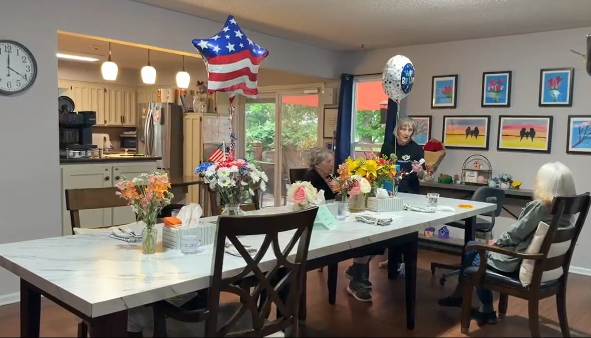 Residents celebrating a holiday in Apex house