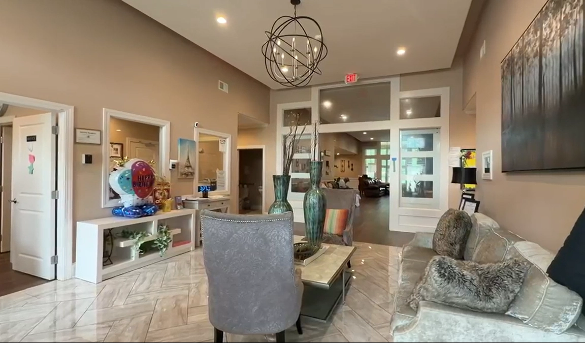 Comfortable living space at Dan House senior care residence