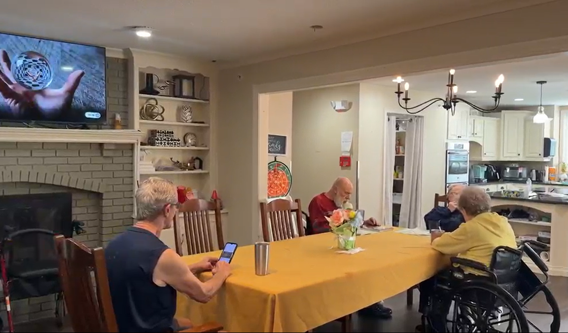 Joy house - seniors in living room